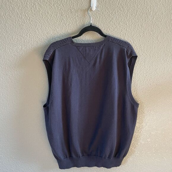 Vintage Tommy Hilfiger Golf Vest Men’s XL Blue Cableknit Pinehurst 1895 Preppy - Picture 2 of 6